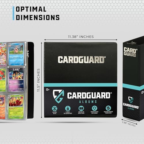 Premium 3” Trading Card Binder – 100 Side-Loading Pages 9 Pocket Binder - Archival Safe 3-Ring Storage for Pokémon, YuGiOh, MTG, TCG