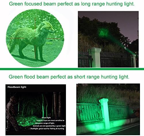 Single Mode Green LED Flashlight, 150 Yard Long Range, High Power, Night Vision, Compact Green Flashlight Torch For Night Observation