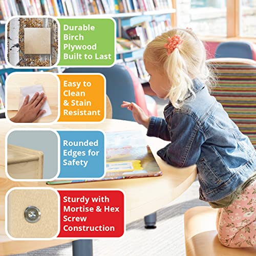 Contender Montessori 4-Rectangular Stackable Storage Organizer with Doors, DIY Book Shelf, Bookcase, Cabinet Ideal for Bedroom, Living Room