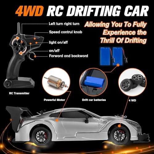 RC Drift Car, 1:16 Scale Drifting RC Cars 2.4GHz 4WD 40km/h | RC Race Car, High-Speed Remote Control Drift Car Vehicle, Racing Sport Toy Gift for Boys Girls Kids(Purple)