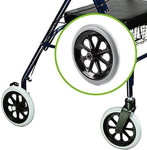 Heavy Duty Medical Bariatric Heavy Duty Rollator Walker with Seat and 4 Wheels, with Large Seat for Seniors, 8 Inch Wheels 400LB, Basket and Brakes