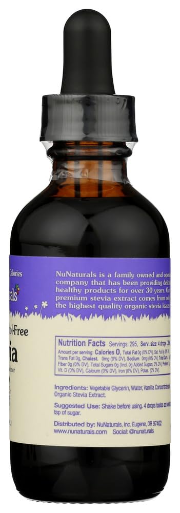 NuNaturals Liquid Stevia Sweetener, Unflavored Alcohol-Free, 2oz