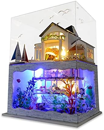 GuDoQi DIY Miniature Dollhouse Kit, Miniature House Kit 1:24 Scale, Tiny House kit with Music and Furniture Kit, Great Gift for Birthday Christmas