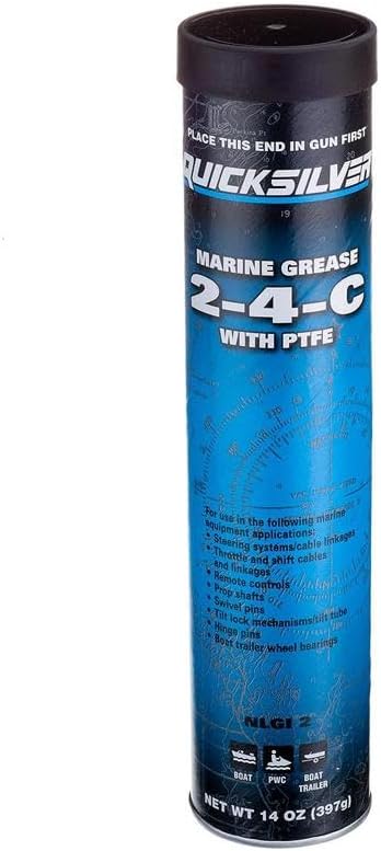 Quicksilver 802863Q1 2-4-C Marine Grease/Lubricant with PTFE - 14 Oz. Cartridge