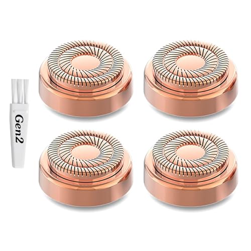 tuokiy Replacement Heads for Flawless Finishing Touch Face Shaver | Compatible with Flawless facial hair remover gen 2, 4-pack, Hypoallergenic blades