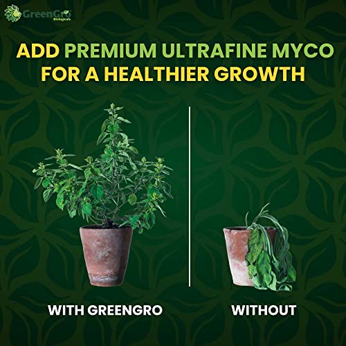 GreenGro Myco Mycorrhizal Inoculant, 8 oz, from Superior Strains | Ultrafine, Water Soluble Root Enhancer, Improves Nutrient Uptake, Eases Transplant, Indoor & Outdoor Plant Fertilizer