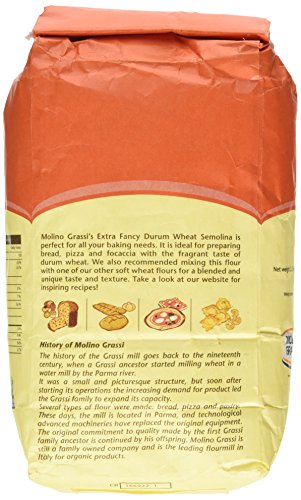 Molino Grassi Extra Fancy Durum Wheat Semolina Flour, 2.2 lbs