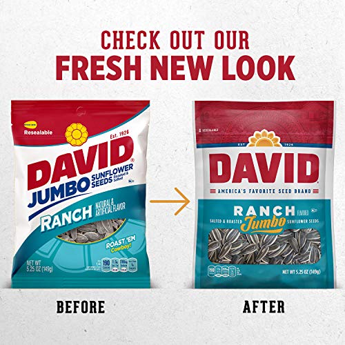 DAVID Jumbo Sunflower Seeds, Ranch Flavor, 5.25 oz.
