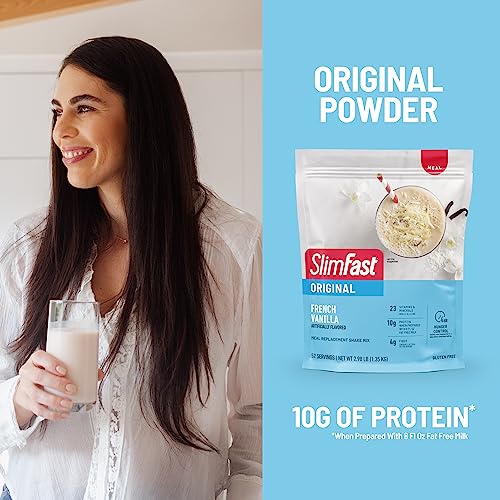 SlimFast Meal Replacement Powder, Original Rich Chocolate Royale, Weight Loss Shake Mix, 10g of Protein, 52 Servings (Packaging May Vary)