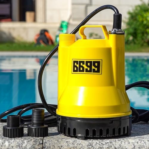 1/6HP Portable Utility Pump Submersible Small Backup Sump Pump Draining Tool to Remove Water from Flooding House Basement Pool Tankless Heater