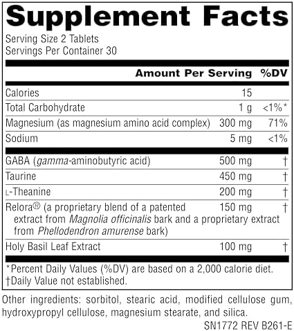 Source Naturals Theanine Serene with Relora, Calm Mind and Body* - 120 Tablets