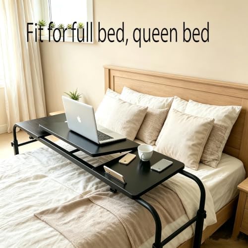 Overbed Laptop Cart Over The Bed Table with Wheels Adjustable Bed Hospital
