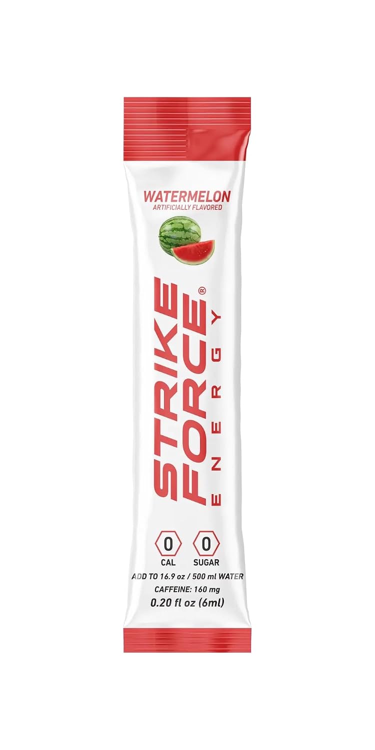 Strike Force Energy Drink Mix - Original Flavor - Natural Tasting Caffeine Drink - Turn Any Drink into a Healthy Energy Drink - Zero Calories, Keto Friendly, Sugar Free, Pre Workout (40 Liquid Packs)