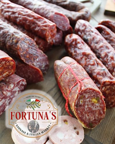 Fortuna's Naturally Cured Pepperoni Sticks 2 x 10oz - Delicious, Nitrate-Free Italian Pepperoni for Snacks, Pizzas, and Salads - Authentic Taste