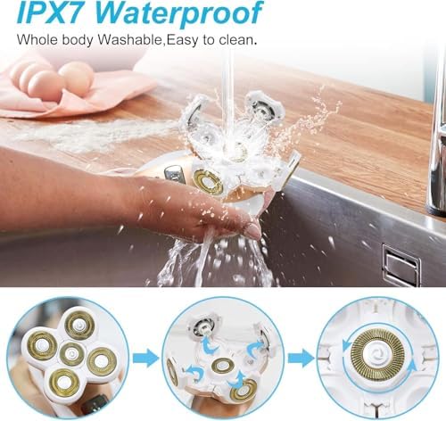 Painless Electric Razor for Women, Rechargeable Waterproof Electric Shaver