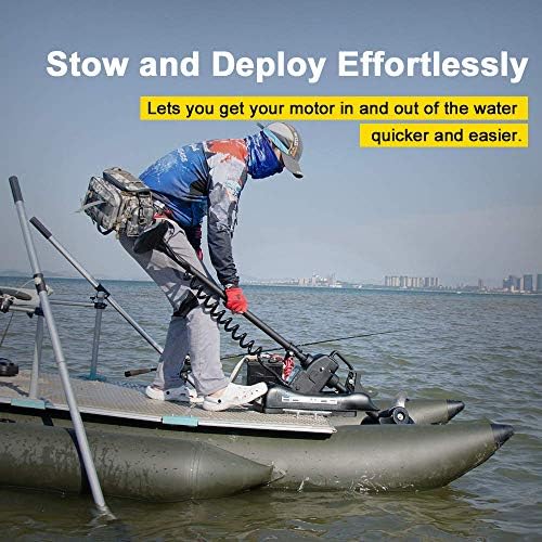 Haswing Bow Mount Trolling Motor 55lbs 48in with Remote, Quick Release | Fresh & Saltwater Ready, 164ft Wireless Remote Range, White, Fits Boats up to 19ft, Req 13.7 x 8" Flat Mount Surface