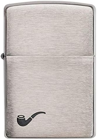 Zippo Unisex-Adult Pipe Lighter, Brushed Chrome Black Pipe, One Size | Ideal gift for Birthdays, Father's Day, Christmas, Valentine's Day, Weddings