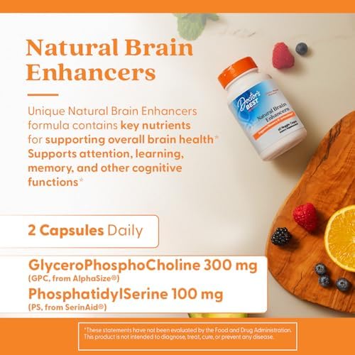 Doctor's Best Natural Brain Enhancers - Brain Health Supplement for Memory and Focus Support, PhosphatidylSerine, Alpha GPC
