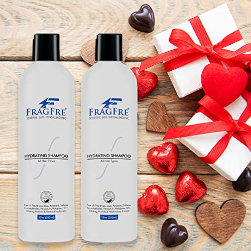 Hydrating Sensitive Skin Shampoo 12 oz - Sulfate-Free, Fragrance-Free, Paraben-Free, Color-Safe, Hypoallergenic, Mild Hair Cleanser - Gluten-Free, Vegan, Cruelty-Free, With Natural Cucumber