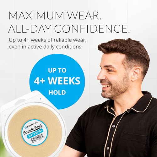 Walker Tape Extenda-Bond Plus Mini Tabs 3/4" x 1 1/2", Breathable Double Sided Wig Tape for Lace Systems, Toupees, and Tape in Hair Extensions Human Hair, Long Wear Hairpiece Tape, 42 Pieces