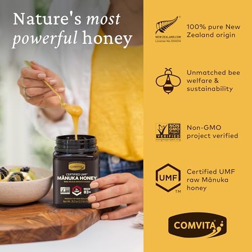 Comvita Manuka Honey UMF 5+ (MGO 83+) Pure, Unpasteurized - 1Kg (32.5 Oz) | Raw Manuka Honey New Zealand, Superfood for Immune Health, Use in Tea, Wild, Monofloral, Non-GMO