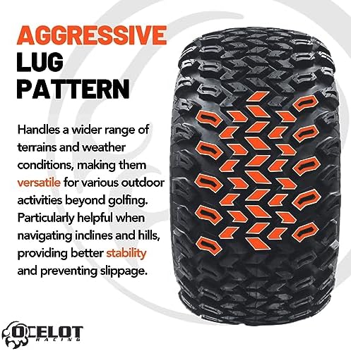 P334 22x11-10 Golf Cart Tires - All Terrain Golf Cart Tires, 4-Ply Rated Quad Tire
