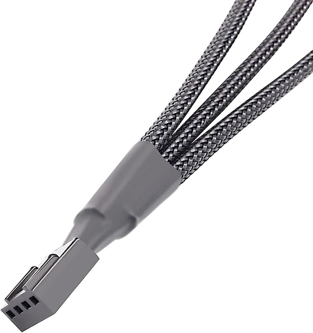 2 Pack 3 Way 4 Pin PWM Fan Splitter Cable, PC Extension Cable Converter for Computer ATX Case 4-Pin/3-Pin Cooling, 10.6" 1 to 3
