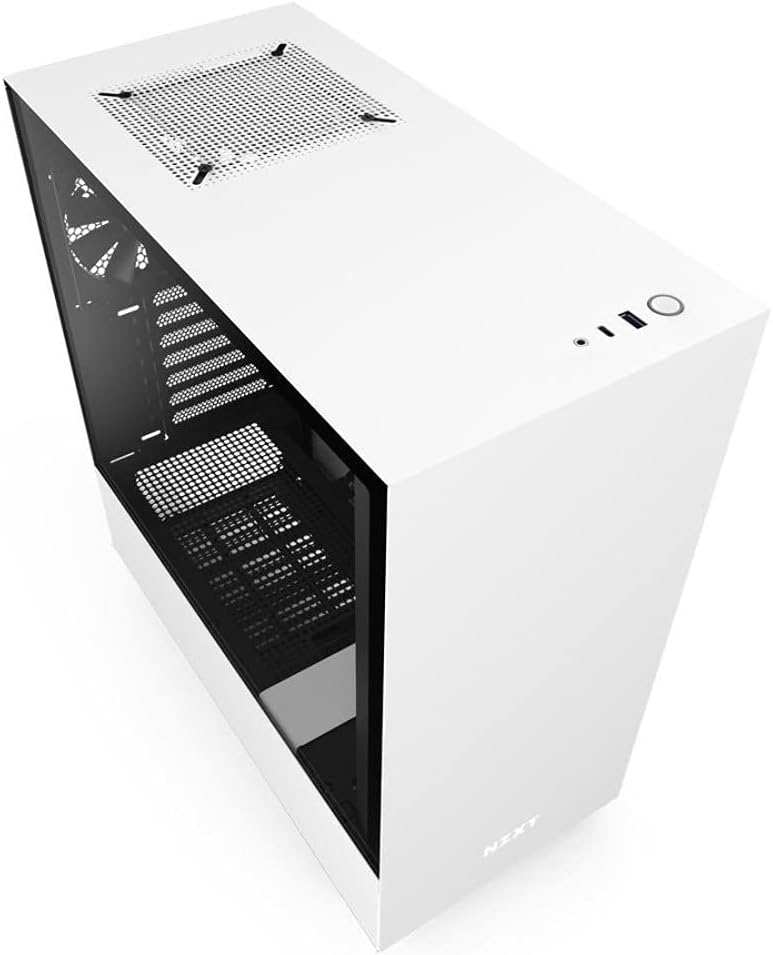 NZXT H510 - Compact ATX Mid-Tower PC Gaming Case - Front I/O USB Type-C Port - Tempered Glass Side Panel - Cable Management System - Water-Cooling