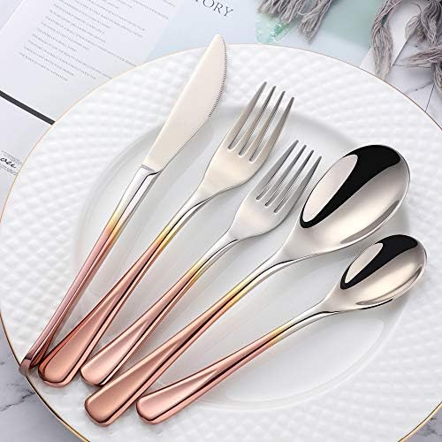 Silverware Set Stainless Steel 20 Piece Flatware Set Kitchen Cutlery Heavyweigh Utensil Service for 4 Include Knife Fork Spoon, Mirror Finish