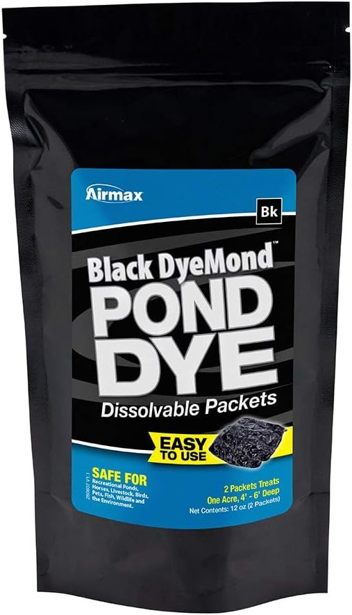 Airmax Pond Dye Plus, Nature's Blue Pond & Lake Water Colorant, 1 Gallon | Natural beneficial bacteria clarifier shades plants and algae from sunlight; fish and livestock safe