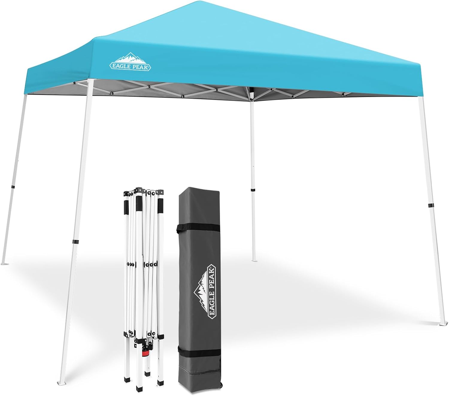 EAGLE PEAK 10x10 Slant Leg Pop Up Canopy Tent, Blue