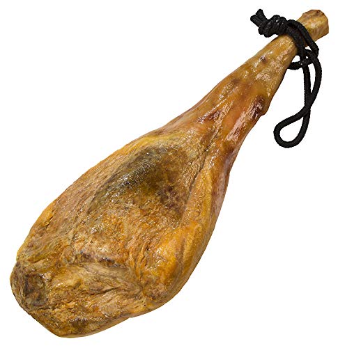 Serrano Ham Bone in from Spain 15-17 lb with Ham Stand & Knife - Cured Spanish Jamon with NO Nitrates or Nitrites all Natural - GMO Free and Gluten