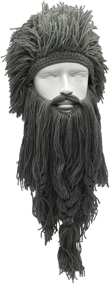 Creative Barbarian Knit Beard Hat Funny Knit Cap Wig Beanie Hats