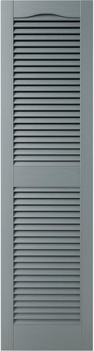 14 1/2"W x 60"H EverColor Open Louver Exterior Vinyl Shutters, w/Installation Shutter-Lok's & Matching Screws (Per Pair), Black
