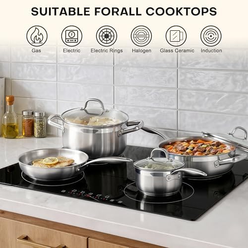 Duxtop Stainless Steel Pots and Pans Set, 19PC Induction Cookware Set