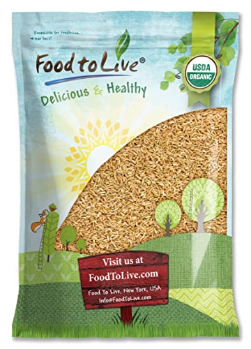 Food to Live Organic Brown Basmati Rice, 20 Pounds Non-GMO, Whole Long-Grain Rice Variety, Fragrant, Kosher, Vegan, Bulk. Less Starch Content. High in Dietary Fiber. Great for Making Stir-Fries