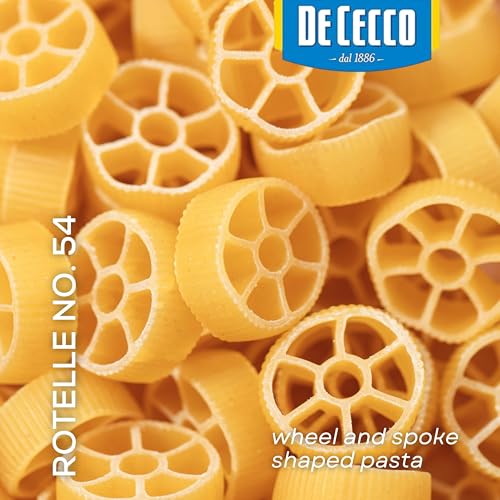 De Cecco Rotelle No. 54 Pasta, 16 Oz (Pack of 5) | Authentic, Slow Dried, Made with Durum Wheat, Versatile Pasta for Sauces & Recipes, Made in Italy
