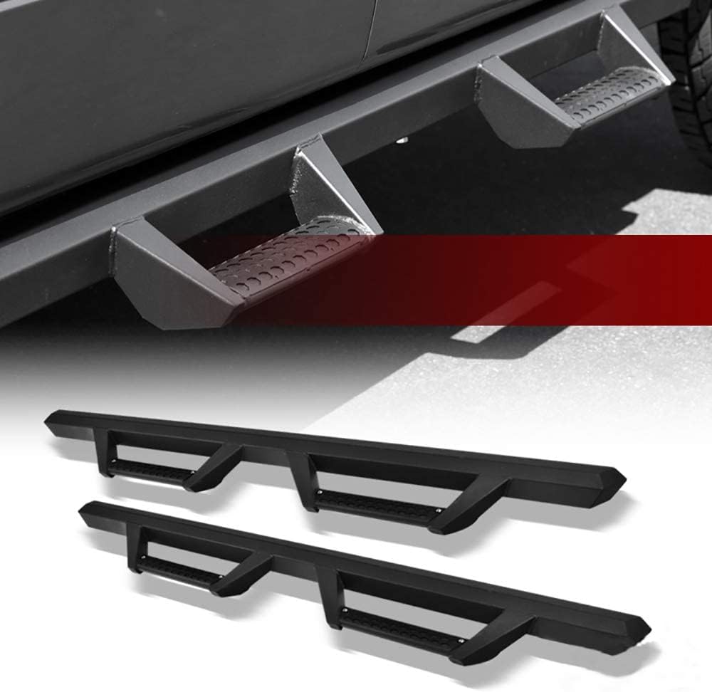 Hoop Drop Step Side Bars Running Boards Matte Black 2009-2019 For Ram 1500 Quad