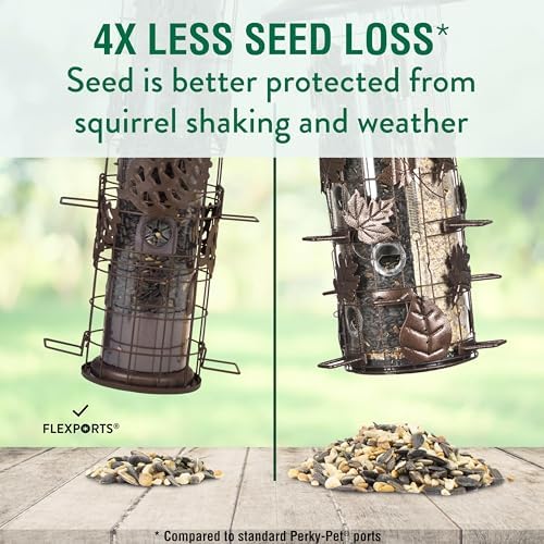 Perky-Pet Squirrel-Be-Gone Max Pinecone Bird Feeder with Flexports – 1.75 lb Capacity