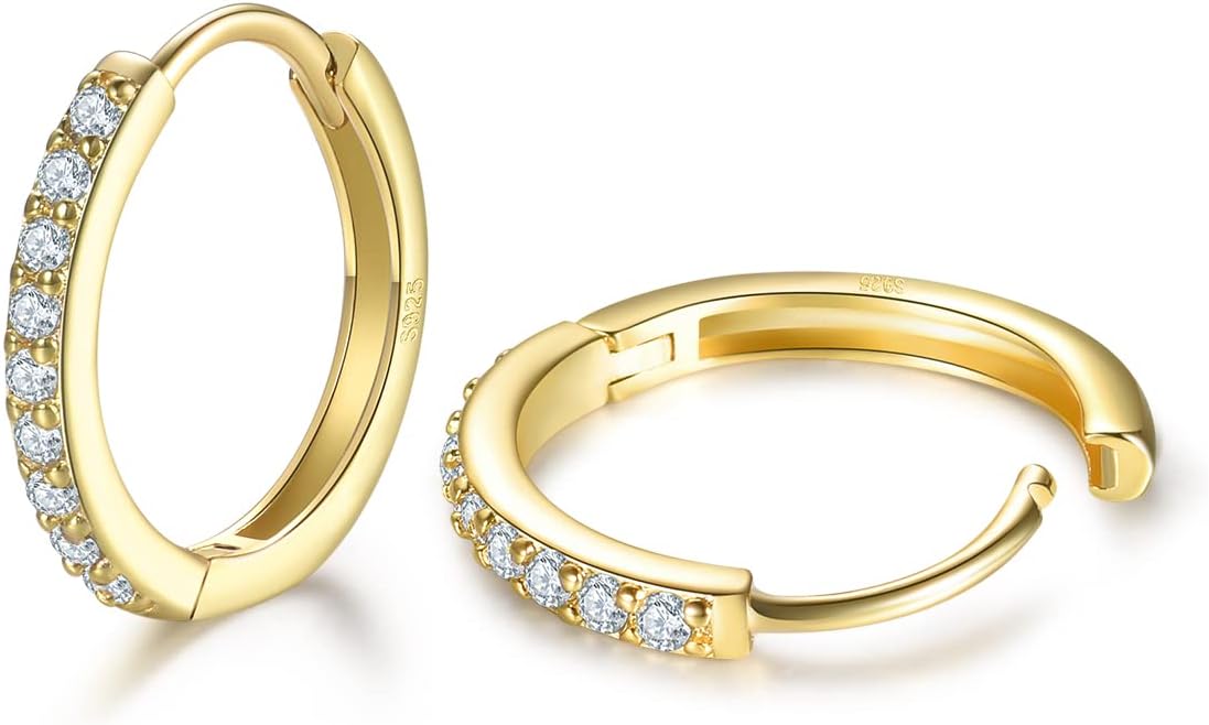 Dlihc 6 Pairs Sterling Silver Hoop and Stud Earrings Set for Women Men