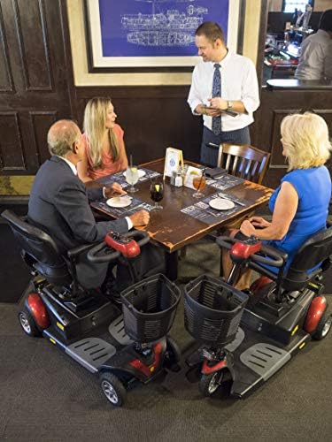 BUZZAROUND EX Extreme 4-Wheel Heavy Duty Long Range Travel Scooter, Red, 18-Inch Seat
