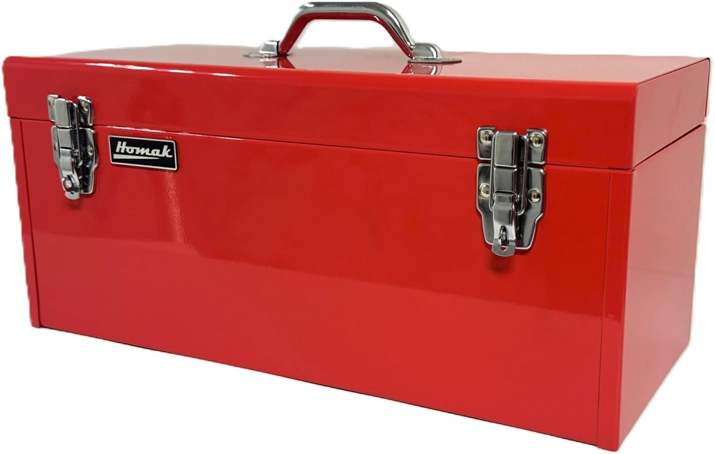 Homak Steel Flat Top Toolbox with Removable Tray, Black, 20 Inches