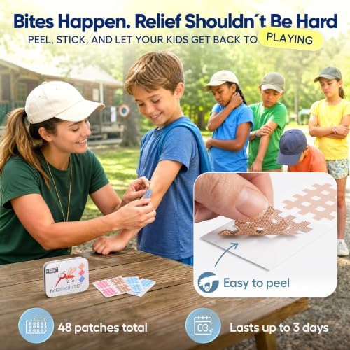 Moskinto The Original Mosquito Itch Relief Patches for Kids & Adults, Bug Bite Patches Soothe Swelling & Itching, Anti Itch Bug Bite Relief