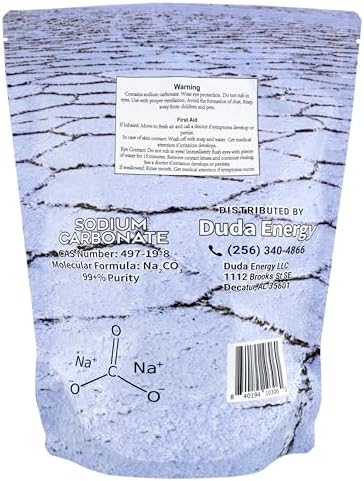Duda Energy 50 lb Pail of Pure Sodium Carbonate Dense Soda Ash Na2CO3 pH Adjust Chemical Spa Pool Cleaning Dishwasher, White