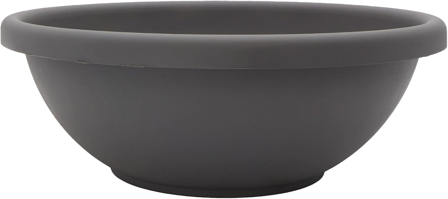 The HC Companies Shallow Planter with Drainage - Contemporary Garden Bowl Planter for Flowers, Herbs & More - Round Succulent Planter Pot for Indoors and Outdoors (20" Clay, Pack of 1)
