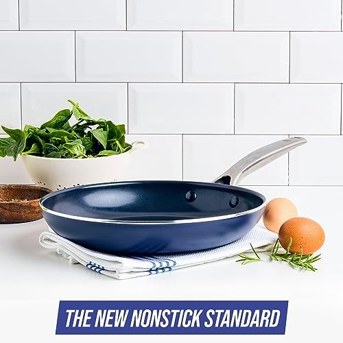 Blue Diamond Cookware Diamond Infused Ceramic Nonstick 8" Frying Pan Skillet, Induction, PFAS-Free, Dishwasher Safe, Oven Safe, Blue