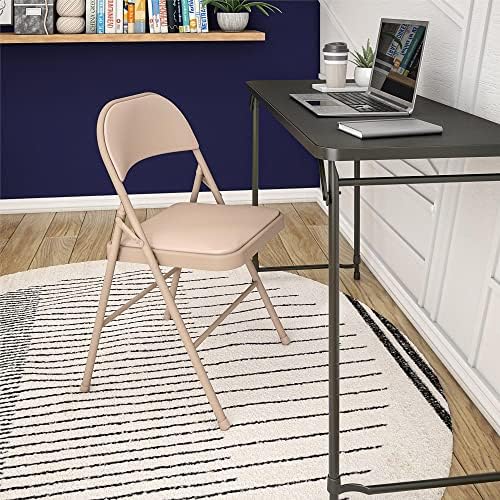 COSCO Vinyl Folding Chair, 4 Pack, Black