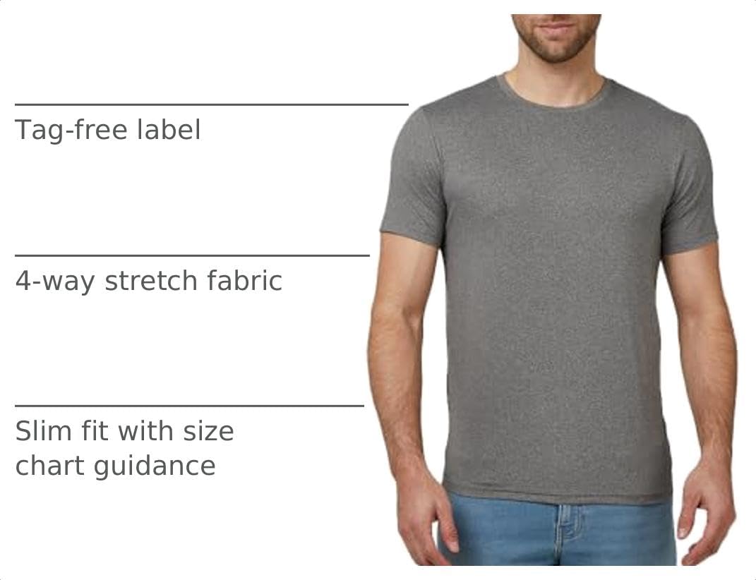 32 Degrees Men's Cool Classic Crewneck T-Shirt, Anti-Odor, Quick Drying, 4-Way Stretch