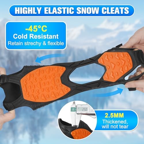 Spikeless Ice Cleats Slip On Spikeless Footwear Traction Aids for Slick Wet Slippery Surface Men Women Full-Foot Rubber Tread for Ice Shoes Grippers