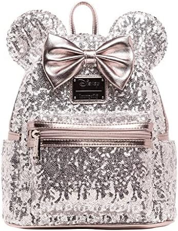 Loungefly Disney Minnie Mouse Silver Sequin Mini Backpack